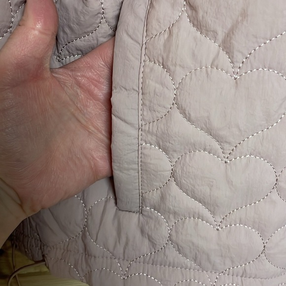 Love Tree size S and Large pink hearted quilted ultra packable jacket with bag - Picture 4 of 11
